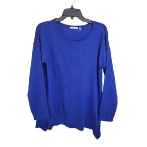89th + Madison Blue Knit Long Sleeve Pullover Sweatshirt Women's Size Large